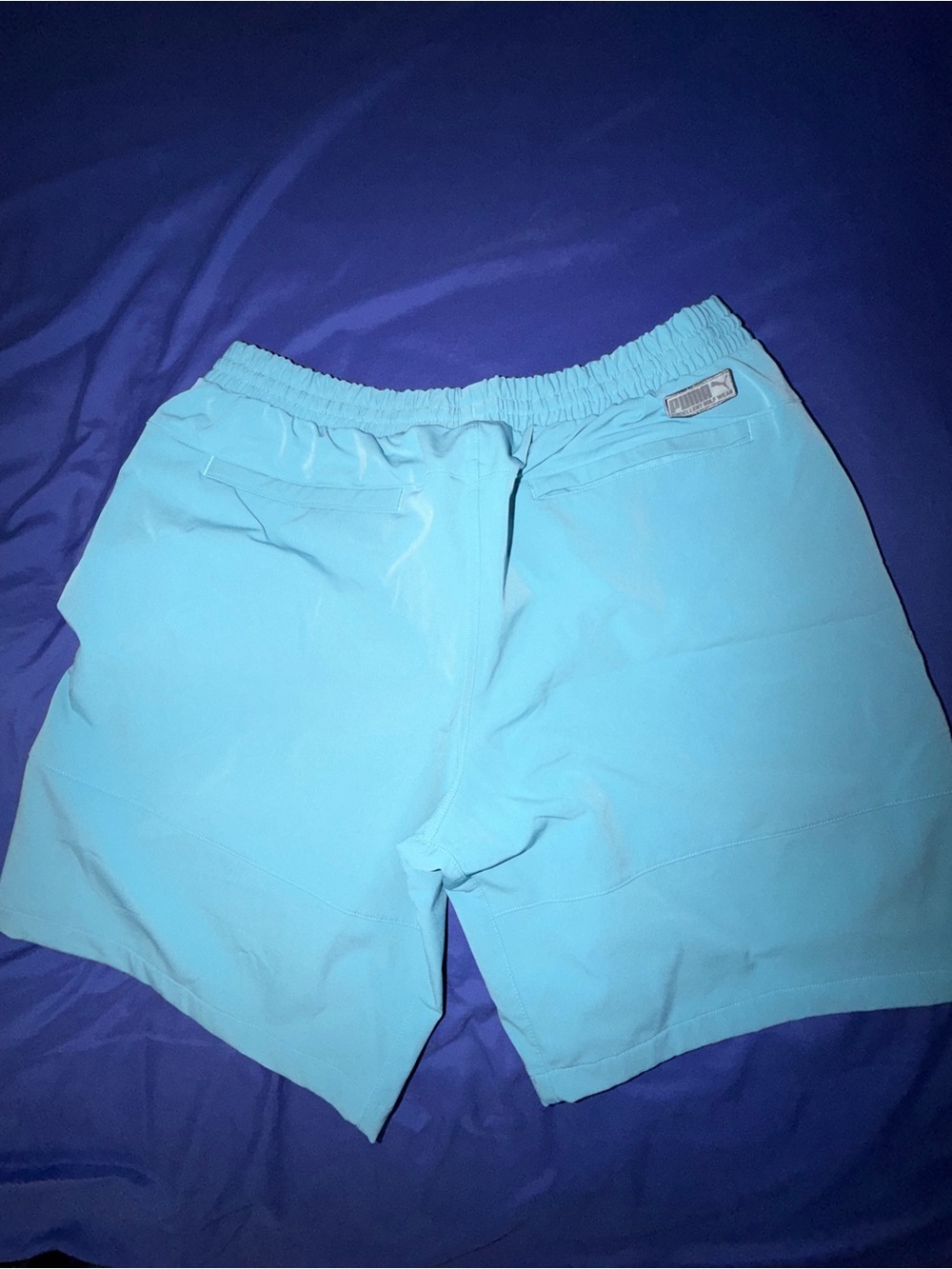 Puma Men's Aqua Athletic Shorts with Drawstring - Picture 3 of 10